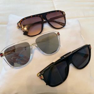 In 3 different colors- brown cheetah- black & clear Sunglasses unisex